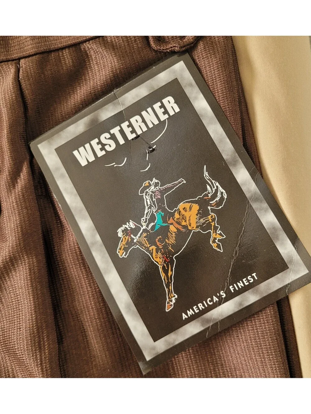 Westerner Men's 34x34 Brown Western Dress Pants Unhemmed High Waist - NEW